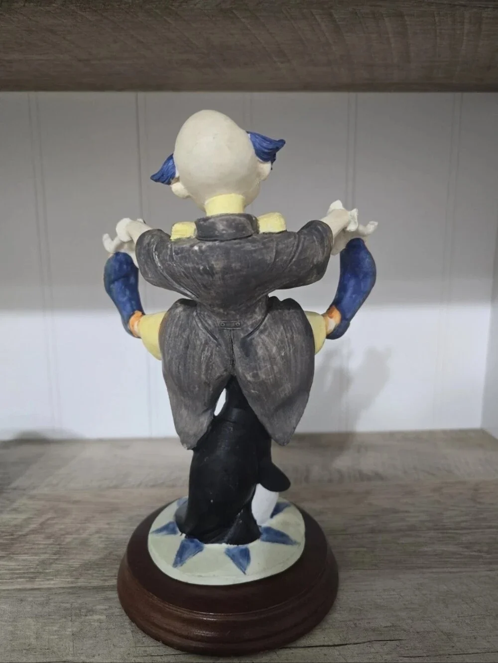 Collectible DAVAR Figurine, 10” Circus Clown with Seal and Ball